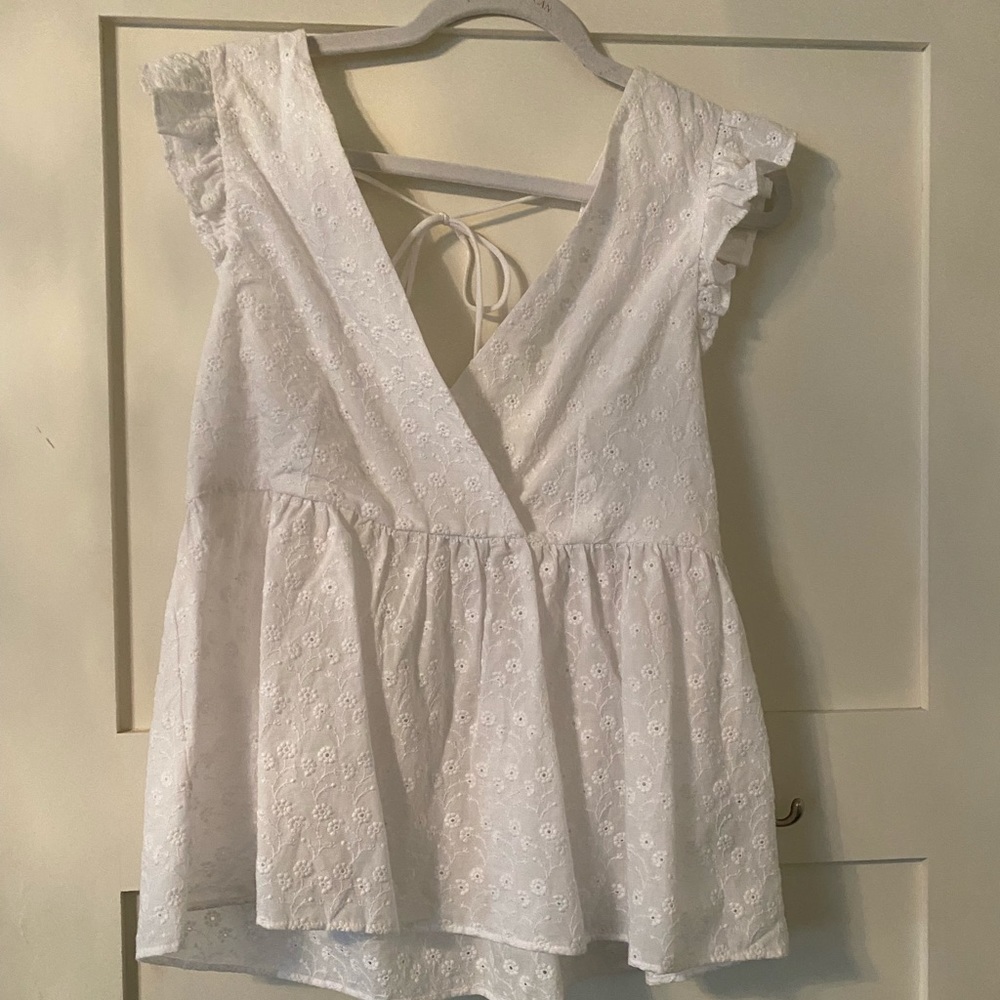 & Other Stories Cross Peplum Top